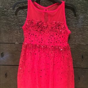 Girls RED sequence mesh dress size 14